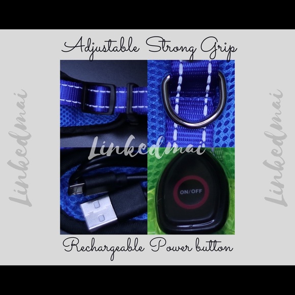 LED dog Harness rechargeable with USB - Picture 3 of 5
